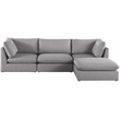 Meridian Furniture Mackenzie Grey Durable Linen Textured Modular Sectional