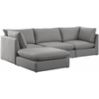 Meridian Furniture Mackenzie Grey Durable Linen Textured Modular Sectional