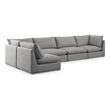 Meridian Furniture Mackenzie Grey Durable Linen Textured Modular Sectional