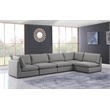 Meridian Furniture Mackenzie Grey Durable Linen Textured Modular Sectional