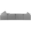 Meridian Furniture Mackenzie Grey Durable Linen Textured Modular Sectional