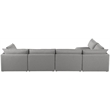 Meridian Furniture Mackenzie Grey Durable Linen Textured Modular Sectional