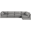 Meridian Furniture Mackenzie Grey Durable Linen Textured Modular Sectional