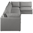 Meridian Furniture Mackenzie Grey Durable Linen Textured Modular Sectional