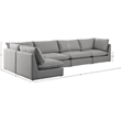 Meridian Furniture Mackenzie Grey Durable Linen Textured Modular Sectional