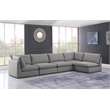 Meridian Furniture Mackenzie Grey Durable Linen Textured Modular Sectional