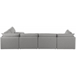 Meridian Furniture Mackenzie Grey Durable Linen Textured Modular Sectional