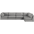 Meridian Furniture Mackenzie Grey Durable Linen Textured Modular Sectional