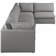 Meridian Furniture Mackenzie Grey Durable Linen Textured Modular Sectional