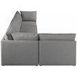 Meridian Furniture Mackenzie Grey Durable Linen Textured Modular Sectional