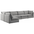 Meridian Furniture Mackenzie Grey Durable Linen Textured Modular Sectional