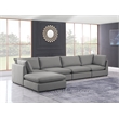 Meridian Furniture Mackenzie Grey Durable Linen Textured Modular Sectional