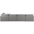 Meridian Furniture Mackenzie Grey Durable Linen Textured Modular Sectional