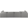 Meridian Furniture Mackenzie Grey Durable Linen Textured Modular Sectional