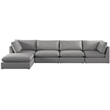 Meridian Furniture Mackenzie Grey Durable Linen Textured Modular Sectional