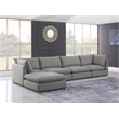 Meridian Furniture Mackenzie Grey Durable Linen Textured Modular Sectional