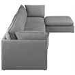 Meridian Furniture Mackenzie Grey Durable Linen Textured Modular Sectional