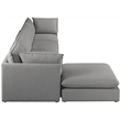 Meridian Furniture Mackenzie Grey Durable Linen Textured Modular Sectional