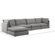 Meridian Furniture Mackenzie Grey Durable Linen Textured Modular Sectional