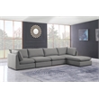 Meridian Furniture Mackenzie Grey Durable Linen Textured Modular Sectional