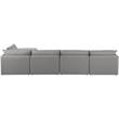 Meridian Furniture Mackenzie Grey Durable Linen Textured Modular Sectional