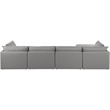 Meridian Furniture Mackenzie Grey Durable Linen Textured Modular Sectional