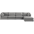 Meridian Furniture Mackenzie Grey Durable Linen Textured Modular Sectional