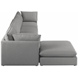 Meridian Furniture Mackenzie Grey Durable Linen Textured Modular Sectional