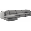 Meridian Furniture Mackenzie Grey Durable Linen Textured Modular Sectional