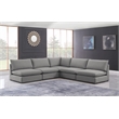 Meridian Furniture Mackenzie Grey Durable Linen Textured Modular Sectional