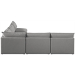 Meridian Furniture Mackenzie Grey Durable Linen Textured Modular Sectional
