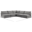 Meridian Furniture Mackenzie Grey Durable Linen Textured Modular Sectional