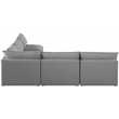 Meridian Furniture Mackenzie Grey Durable Linen Textured Modular Sectional