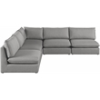 Meridian Furniture Mackenzie Grey Durable Linen Textured Modular Sectional