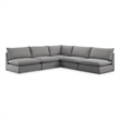 Meridian Furniture Mackenzie Grey Durable Linen Textured Modular Sectional