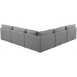 Meridian Furniture Mackenzie Grey Durable Linen Textured Modular Sectional