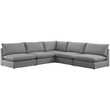 Meridian Furniture Mackenzie Grey Durable Linen Textured Modular Sectional