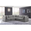 Meridian Furniture Mackenzie Grey Durable Linen Textured Modular Sectional