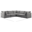 Meridian Furniture Mackenzie Grey Durable Linen Textured Modular Sectional