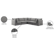 Meridian Furniture Mackenzie Grey Durable Linen Textured Modular Sectional