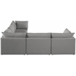 Meridian Furniture Mackenzie Grey Durable Linen Textured Modular Sectional
