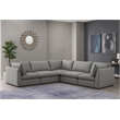 Meridian Furniture Mackenzie Grey Durable Linen Textured Modular Sectional