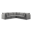 Meridian Furniture Mackenzie Grey Durable Linen Textured Modular Sectional