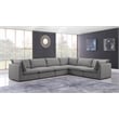 Meridian Furniture Mackenzie Grey Durable Linen Textured Modular Sectional