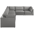 Meridian Furniture Mackenzie Grey Durable Linen Textured Modular Sectional