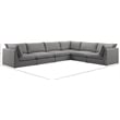 Meridian Furniture Mackenzie Grey Durable Linen Textured Modular Sectional