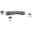 Meridian Furniture Mackenzie Grey Durable Linen Textured Modular Sectional