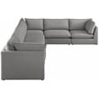Meridian Furniture Mackenzie Grey Durable Linen Textured Modular Sectional