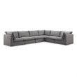Meridian Furniture Mackenzie Grey Durable Linen Textured Modular Sectional