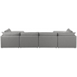 Meridian Furniture Mackenzie Grey Durable Linen Textured Modular Sectional